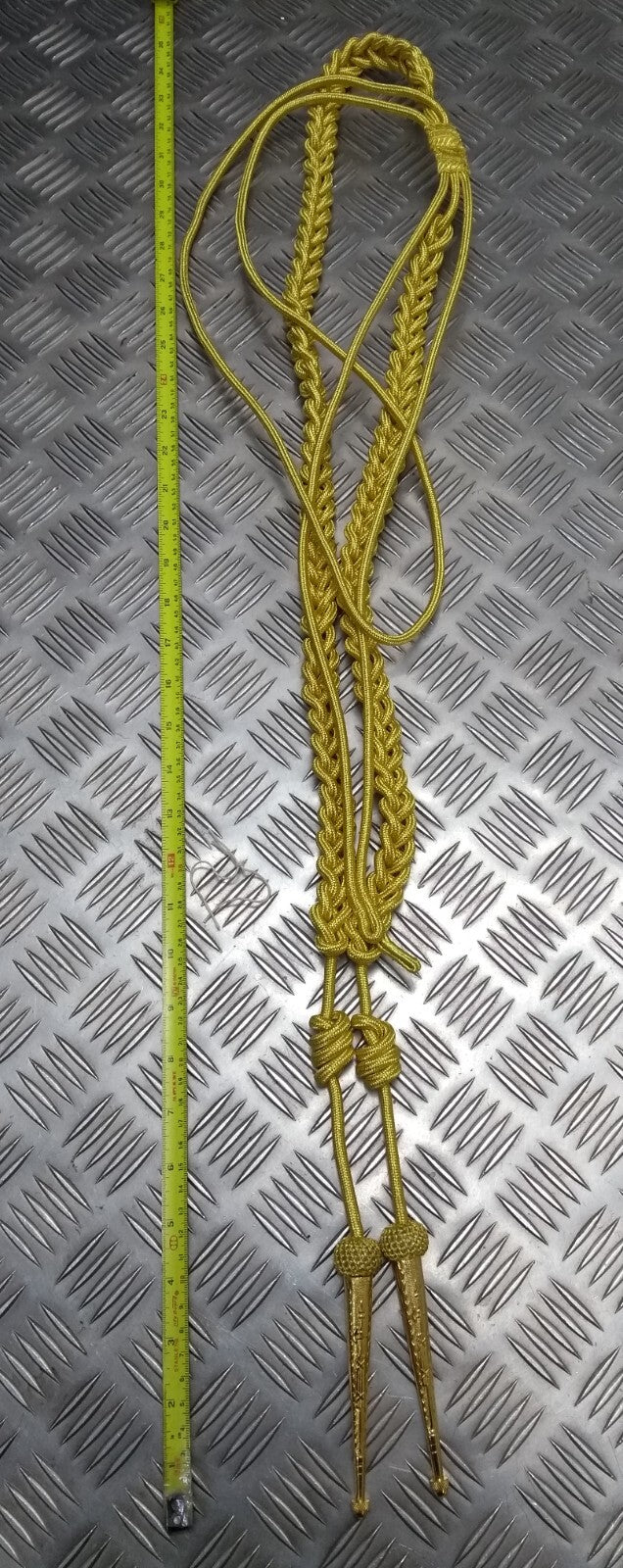 Army Ceremonial Aiguillette / Officers Lanyard Metallic Gold Tip Ends Present