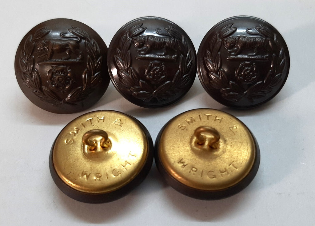 Royal Hampshire Buttons British Army Insignia Subdued / Bronze Size 40L X5