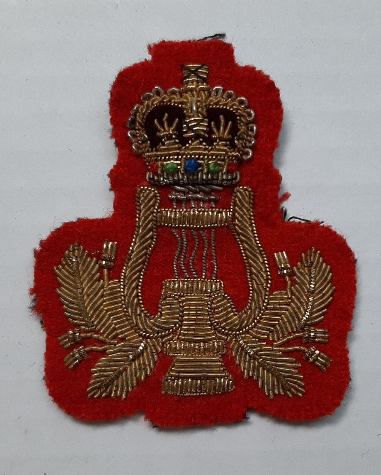 Lyre and Crown No1 and Ceremonial Dress British Army Red Embroidered Arm Patch