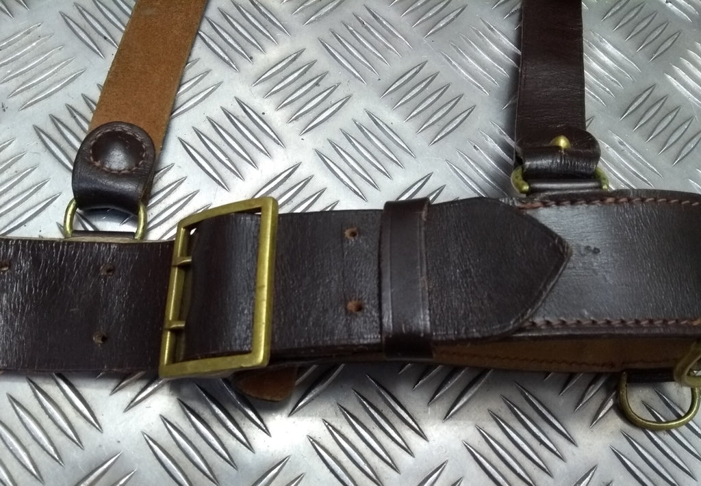 Vintage Sam Browne Brown Leather Belt & Shoulder Strap Dress Issue