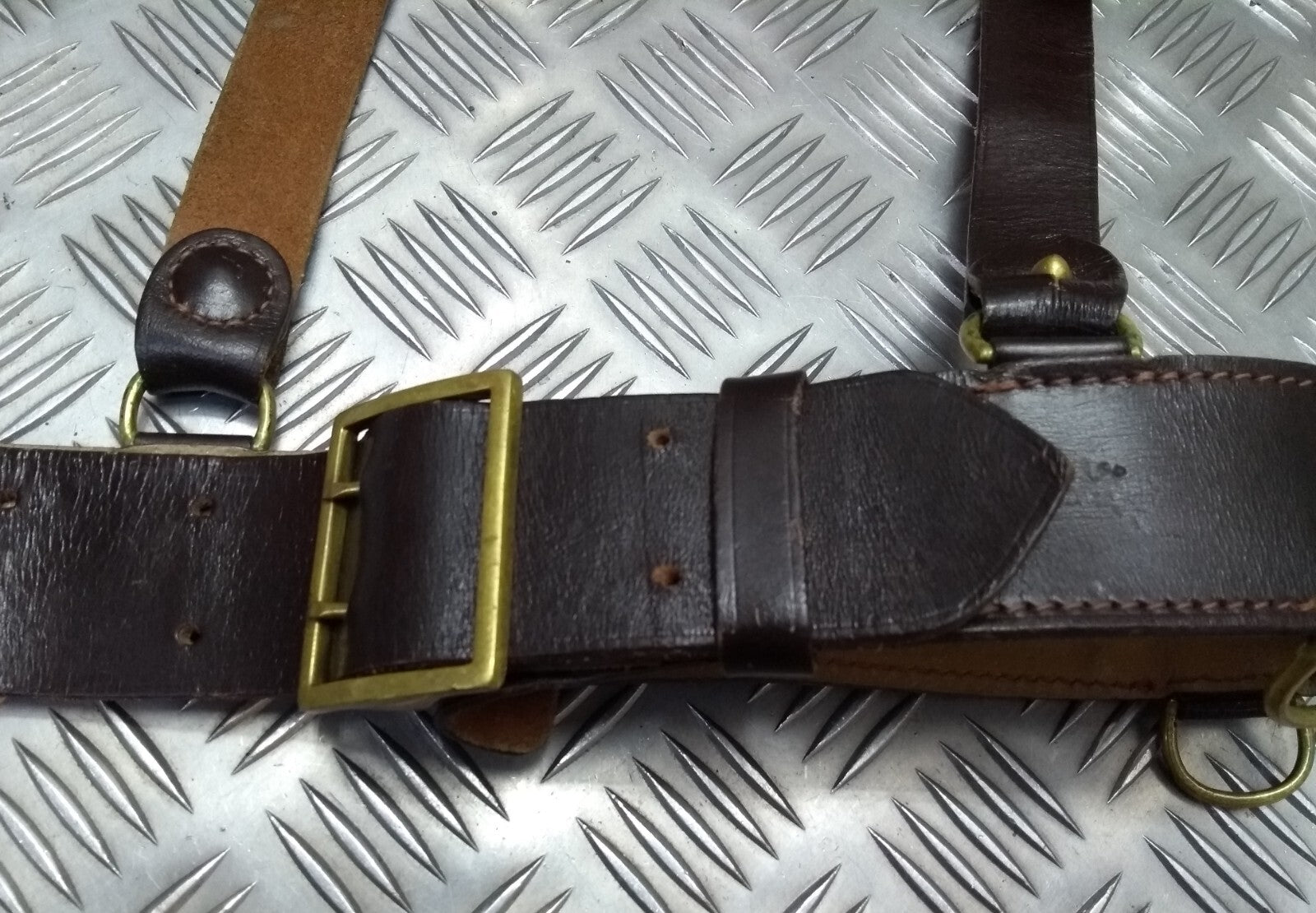 Vintage Sam Browne Brown Leather Belt & Shoulder Strap Dress Issue