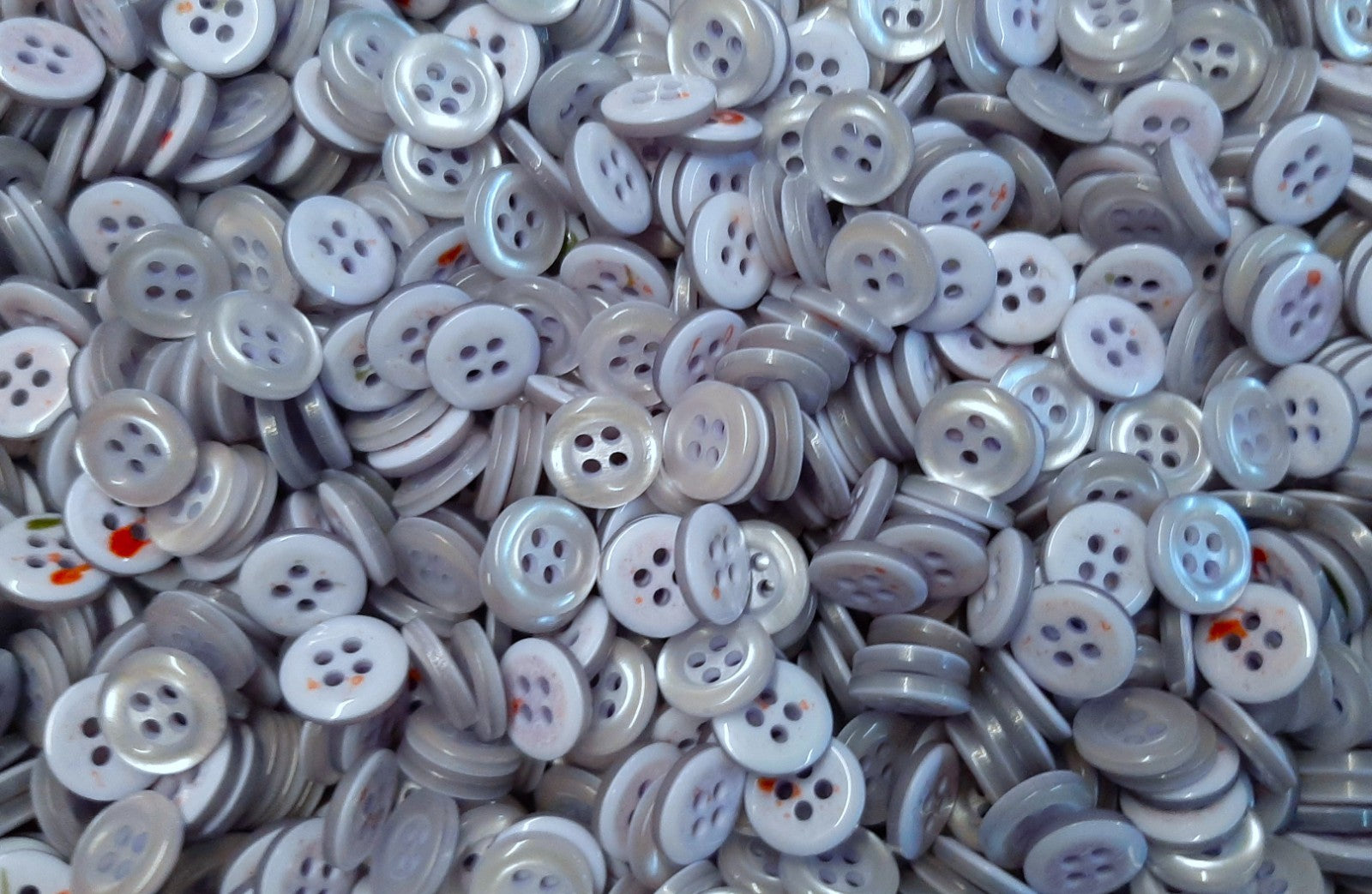 50 Vintage Buttons 4 Hole Shirt / Shank Anchors Pearlesque Abbey Blue 11.3mm NOS