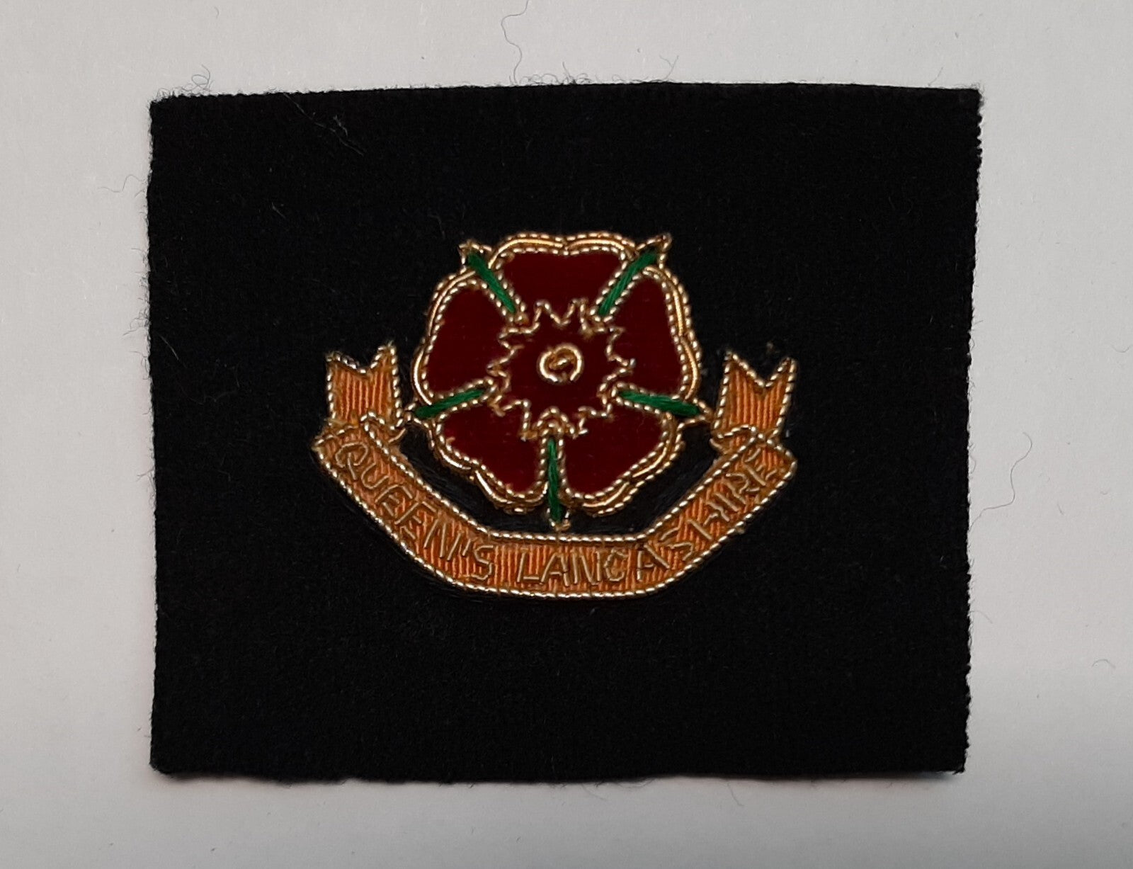 QLR British Army Hand Embroidered Queens' Lancashire Regiment Insignia Patch NOS