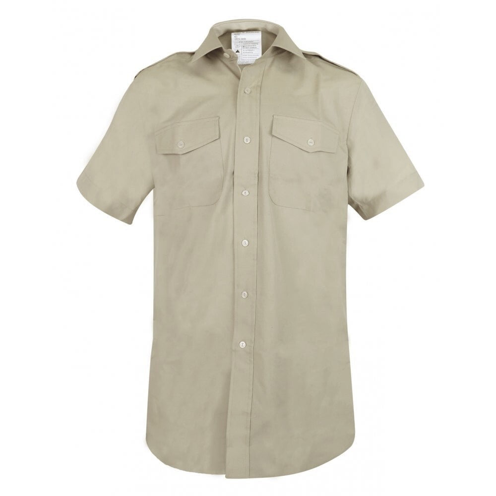 Stone Army Shirt Long or Short Sleeve British Army With Rank Insignia Present
