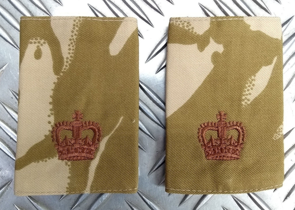 British Army Desert Camo Major Rank Slide Epaulette - NEW Pair