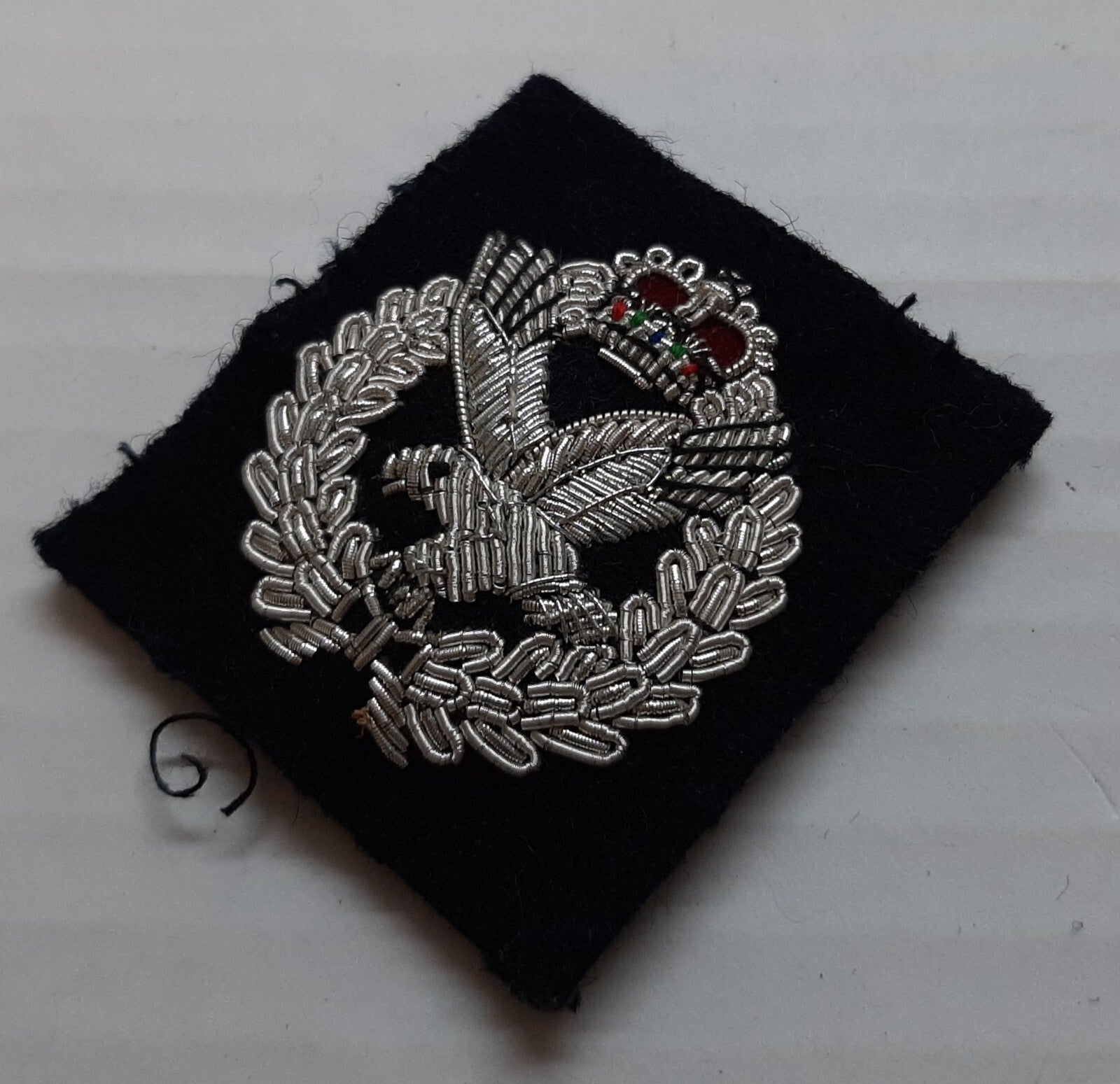 AAC Beret Badge Vintage British Army Air Corps Wire Insignia Patch Queens Crown