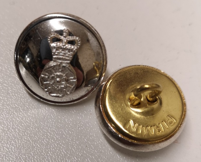 Intelligence Corps Buttons Mounted Insignia on Silver 30L