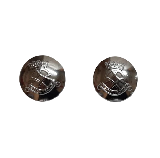 Royal Yeomanry Buttons Cress Size 22L Silver with British Army (RY) Insignia x2