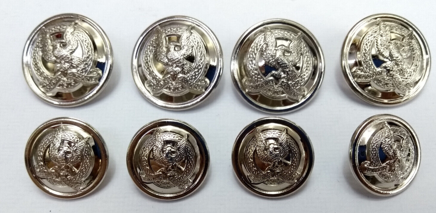 Irish Air Corps Buttons Shank Ring Back Type, set of 8 - NEW
