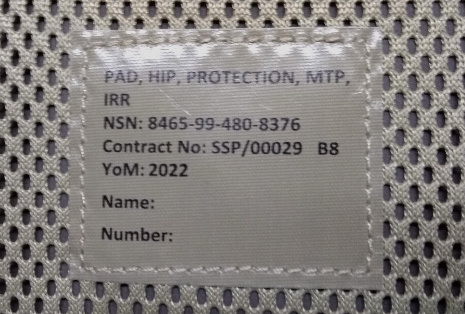 MTP Hip Protection Webbing Pad PLCE IRR British Issue Multi-Cam Grade 1