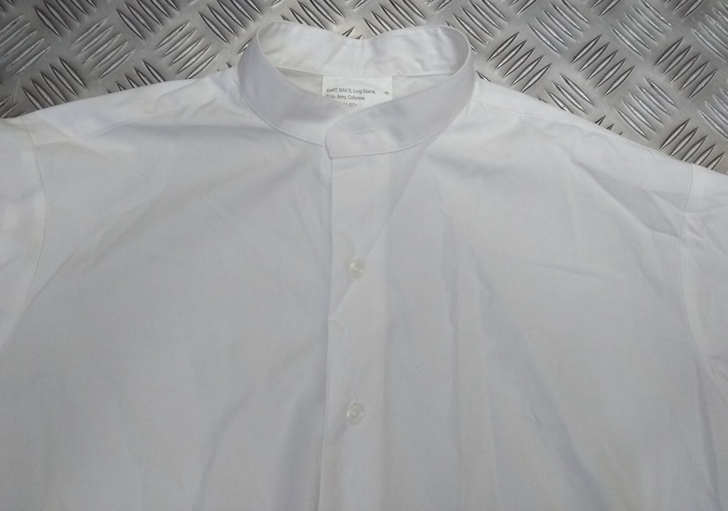 Collarless Shirt Army White Womans Long Sleeve Officers & Mess Dress NEW