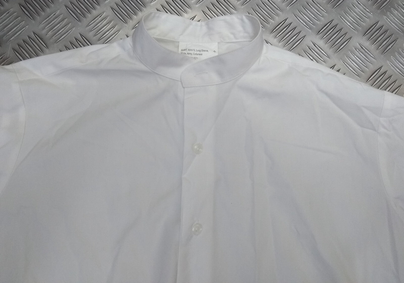 Collarless Shirt Army White Womans Long Sleeve Officers & Mess Dress NEW