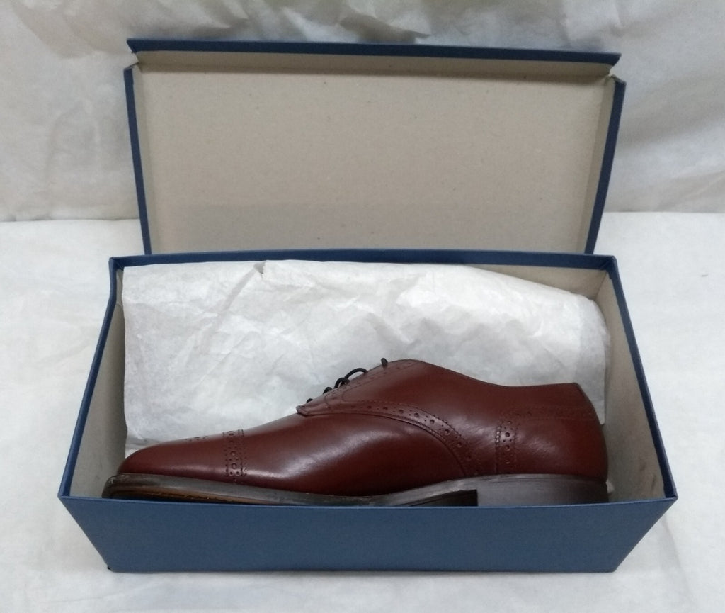 Sanders Guilford Shoes Brown Leather British Semi Brogues Gibson UK 10