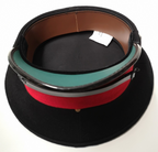 Dark Blue Red Plain Peaked Ceremonial Hat with Silver Queen's Crown 56cm