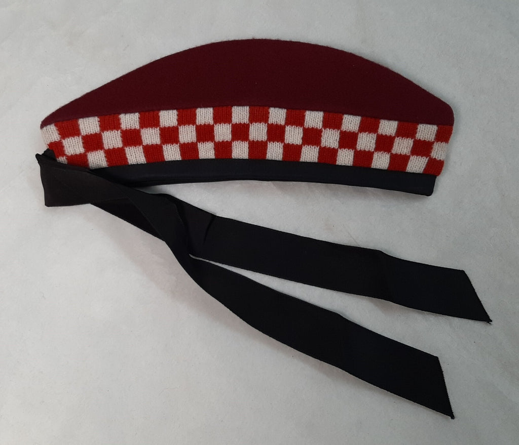 Glengarry Maroon British Army Pattern Scottish Dress Headwear Made in Scotland