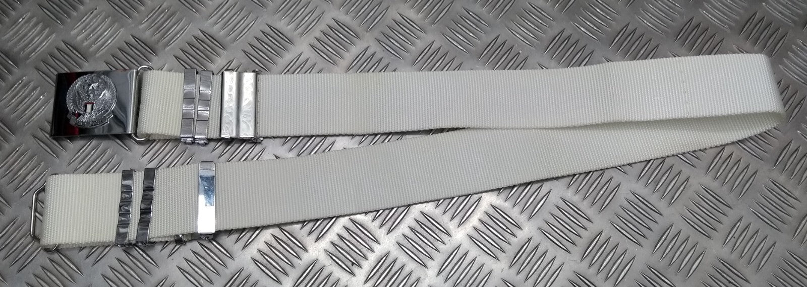 Abu Dhabi Belt White Nylon With Buckle For Ceremonial & Parade Duties