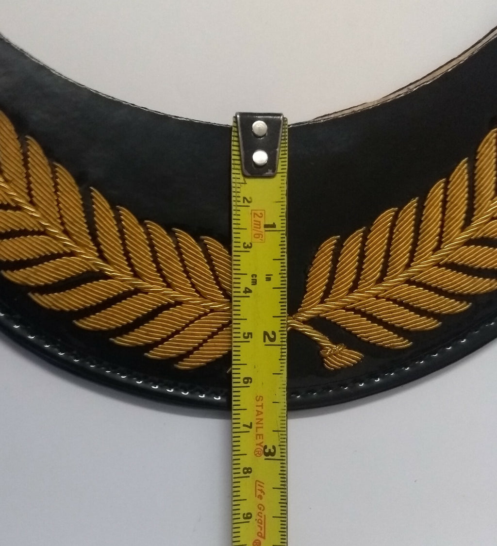 Genuine British Made Senior Officer Gold Wire Palm Leaf Dress Cap Peak