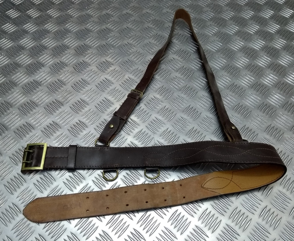 Vintage Sam Browne issue Leather Belt and Cross Over Strap