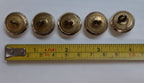 Vintage Army Buttons British Artillery Kings Crown Insignia Ring Backed Buttons