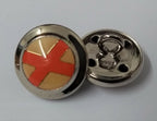 St Patrick's Cross Flag Waistcoat Buttons 26L 16.5mm 2 Pairs NEW