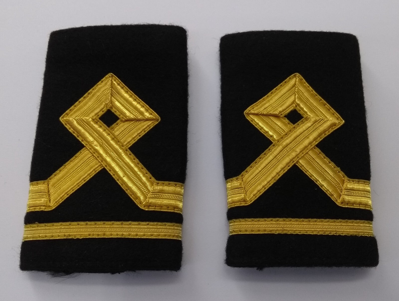 Naval Shoulder Slides / Boards Officers Style Gold Lace Navy NEW