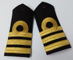 Naval Officers Commander Uniform Shoulder Boards Epaulette Black & Gold Detail
