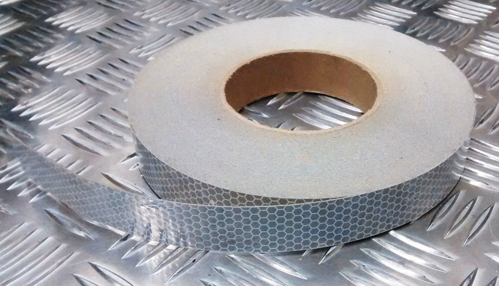 Silver Reflective Sew On Tape British Strip Marking 1m - NEW