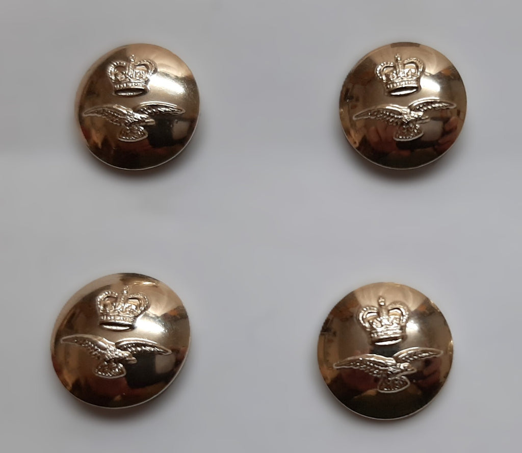 RAF Small Buttons British Royal Air Force Service Dress Ring Back Queens Crown