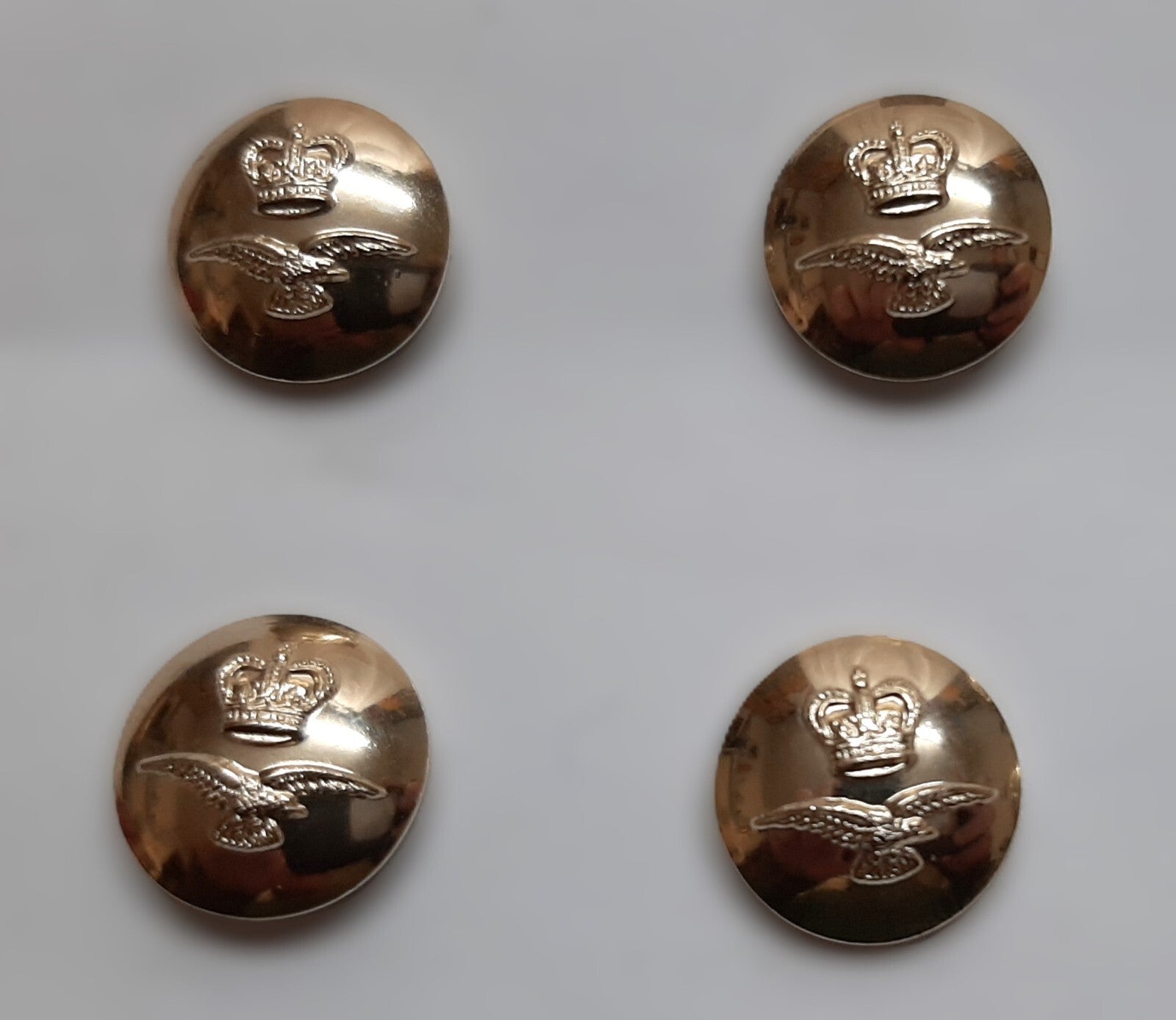 RAF Small Buttons British Royal Air Force Service Dress Ring Back Queens Crown