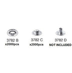 Kane-M Morito BB-3782 B & C parts Snap Fastener Press Stud & Socket 2000pcs Each