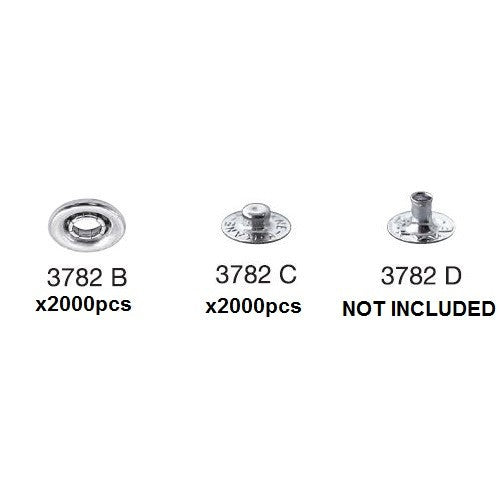 Kane-M Morito BB-3782 B & C parts Snap Fastener Press Stud & Socket 2000pcs Each