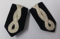 SNR Rank Gorgets Black Velvet & Silver Cord Detail For Senior Officers Uniform