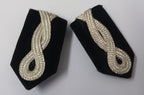 SNR Rank Gorgets Black Velvet & Silver Cord Detail For Senior Officers Uniform