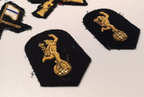 Various Wire Braided Patches on Black & Red Felt British set of 11