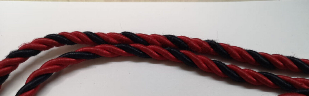 Royal Army Ordnance Corps RAOC Black & Red 3 ply single cord Lanyard