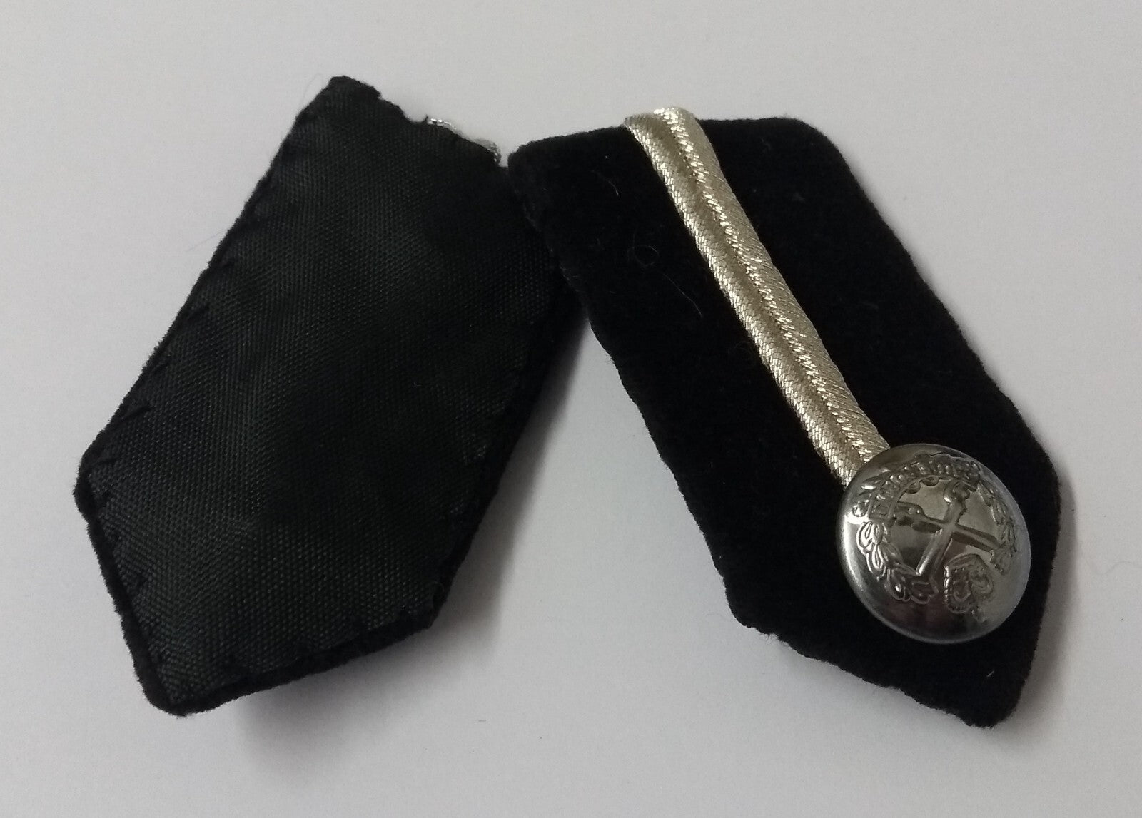 Fiji Gorgets Collar Tabs With Silver Detail Chrome Officers Insignia Buttons
