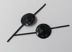 Rosette Subdued Metal Black Small Decoration Pins 1 Pair Easy To Attach