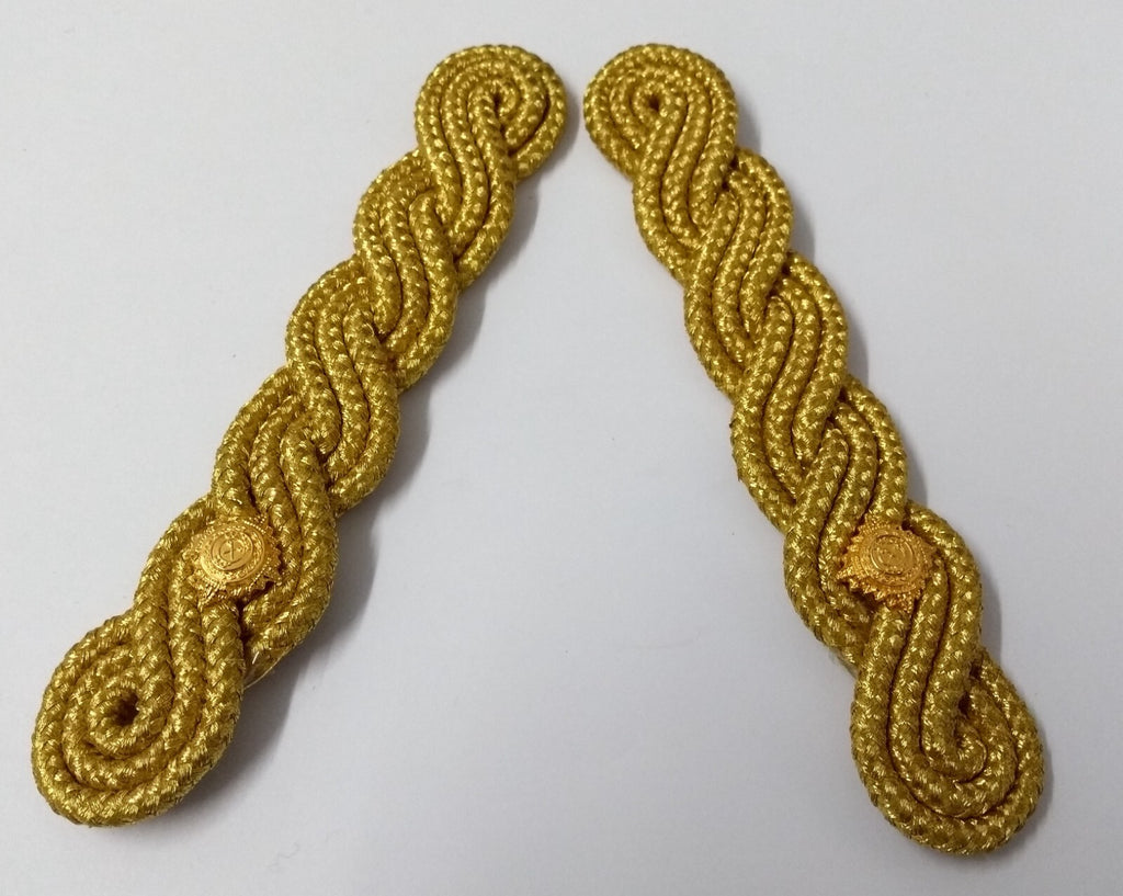 2nd Lieutenant Shoulder Cords Ceremonial Wire Cord Shoulder Epaulettes Rank Pips