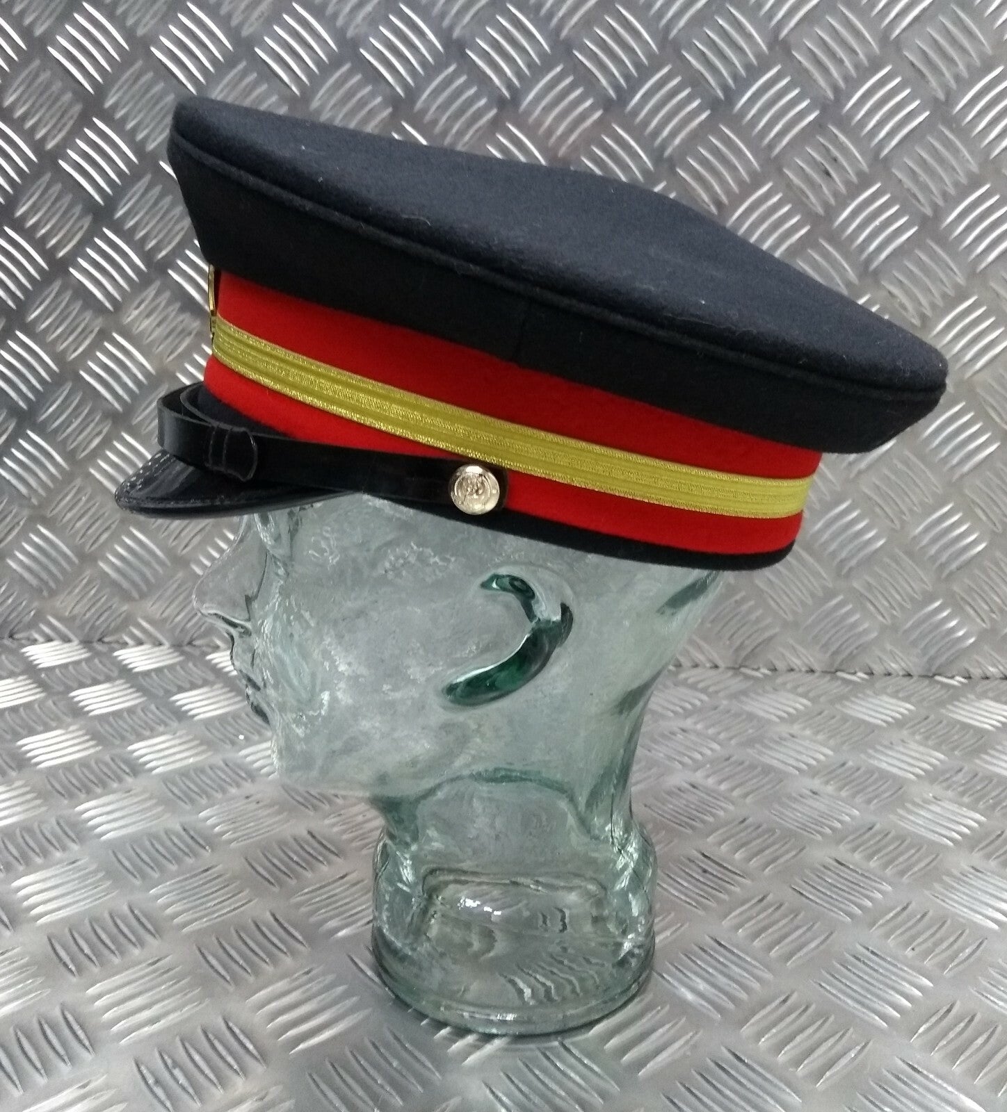 Abu Dhabi Hat UAE Insignia Buttons & Black Chinstrap Complete Officers Hat 56cm