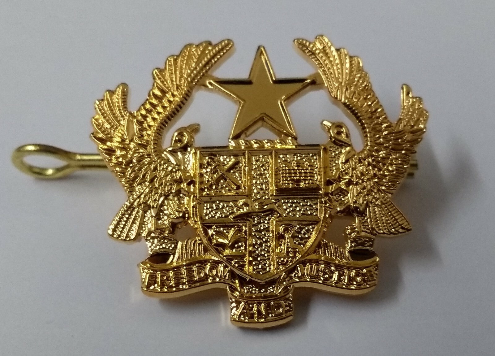 Obsolete Ghana Coat of Arms Insignia Metal Badge