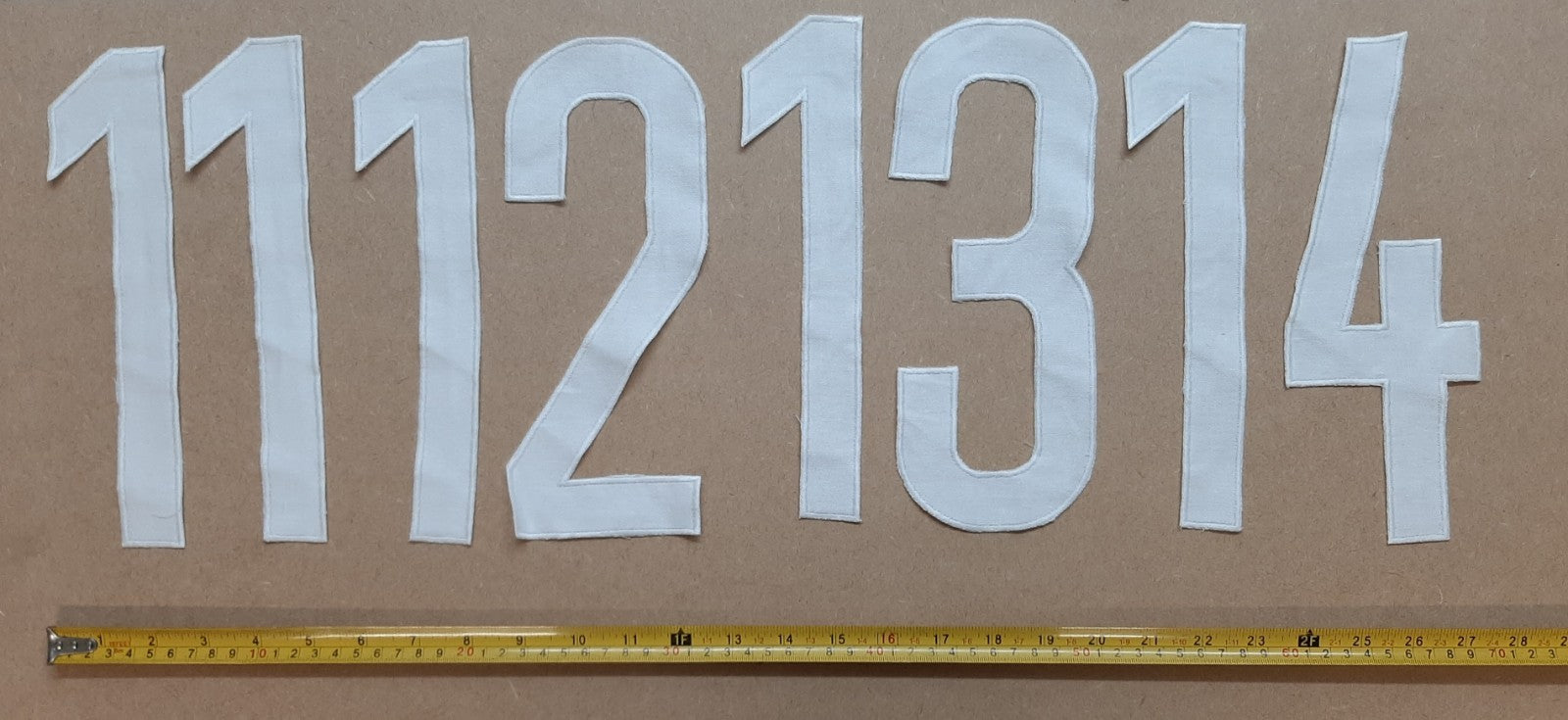 Genuine Vintage W German White Sports Sew on Numbers 1-14 1970`s- NEW