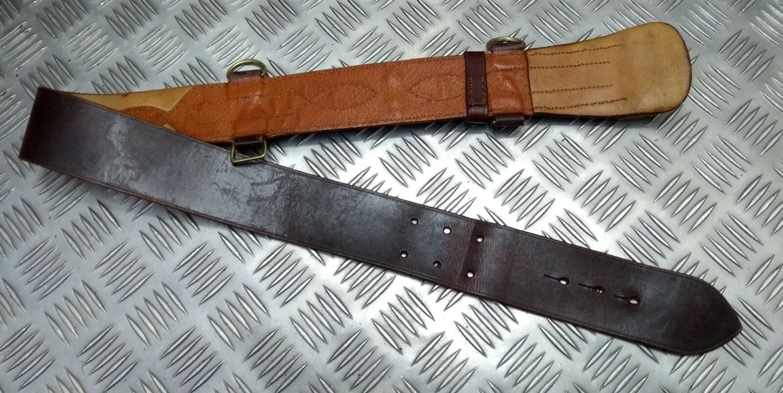 Vintage Sam Browne Belt Old Pattern British Made No Shoulder Strap