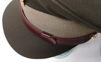 United States Army Officer's Peaked Cap Green with Beige Hatband & Hat Badge