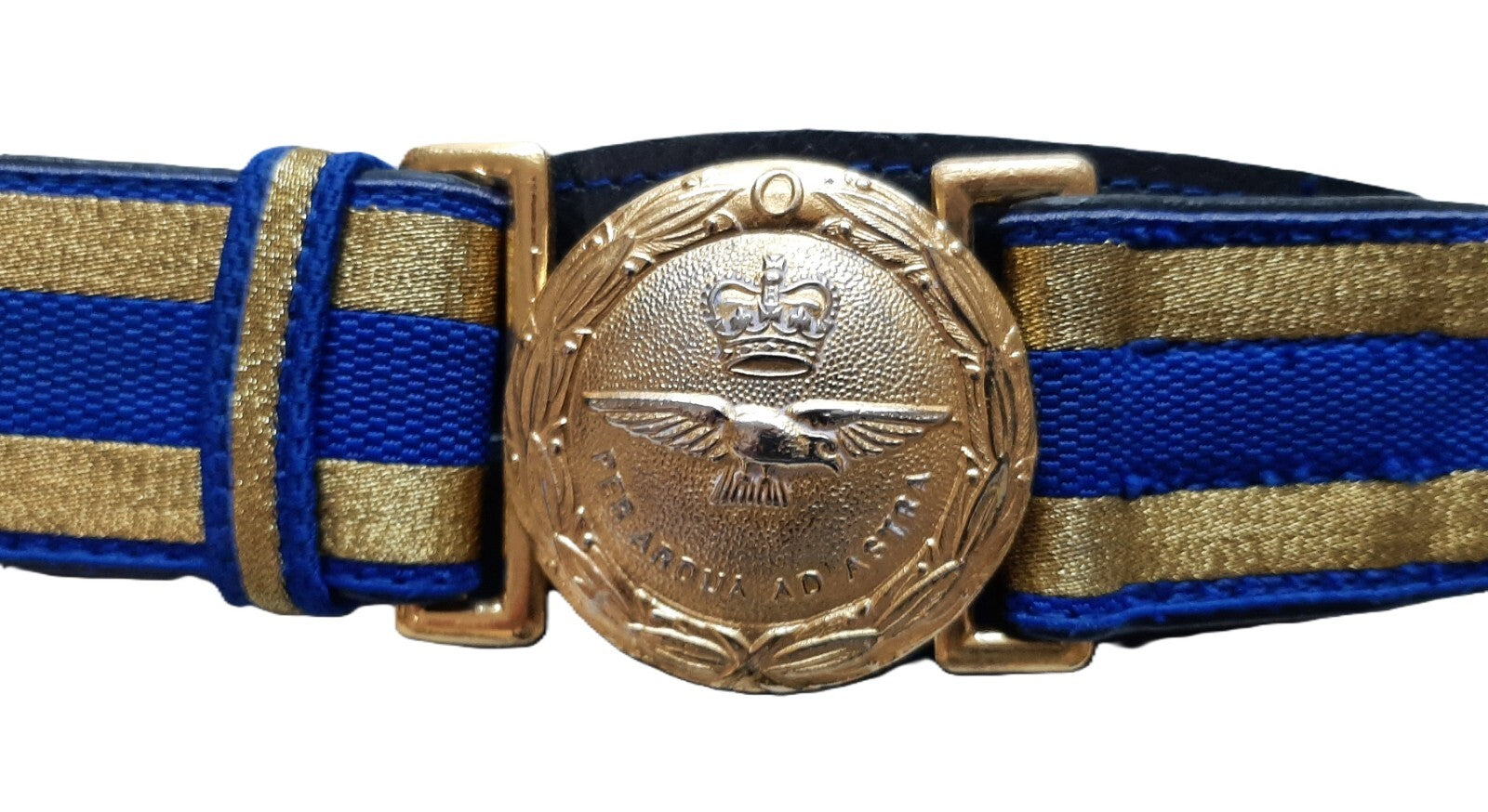 RAF Royal Air Force Ceremonial Belt PER ARDUA AD ASTRA Buckle With Slings 38"