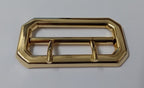 Cloth Belt Buckle 2" Double Prongs High Shine Gold Coloured Made in England