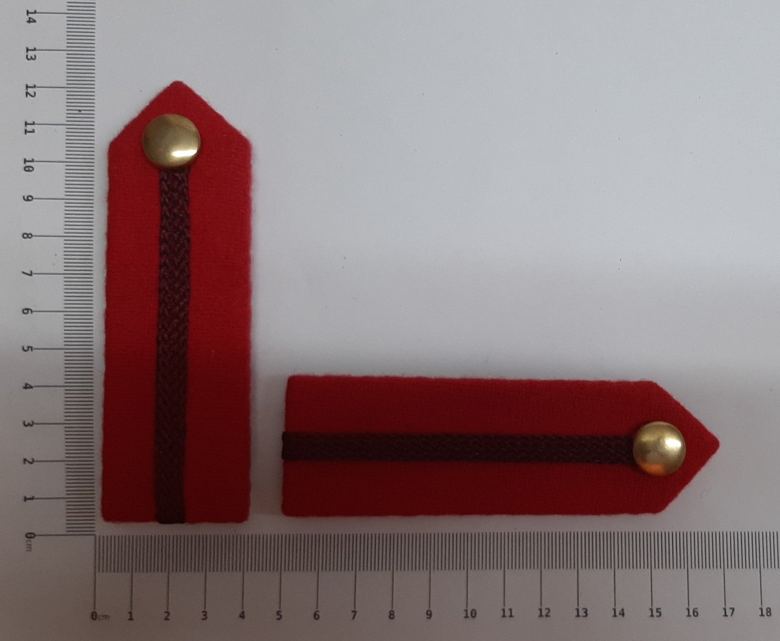 RED Officer's Gorgets British Made Army Pattern with Twill Cord and Buttons