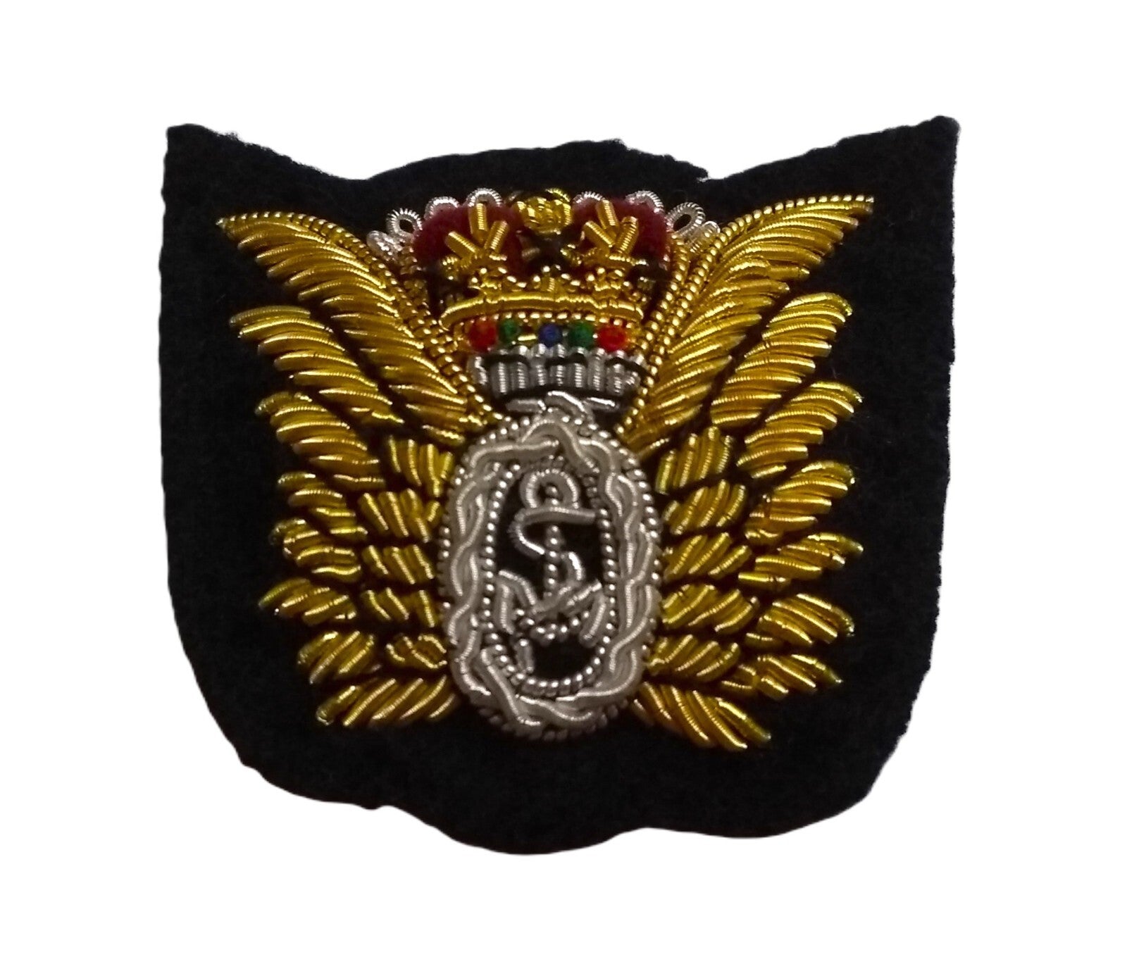 Mess Kit Badge RN Observer Pilot Wings British Naval Hand Embroidered Arm Patch