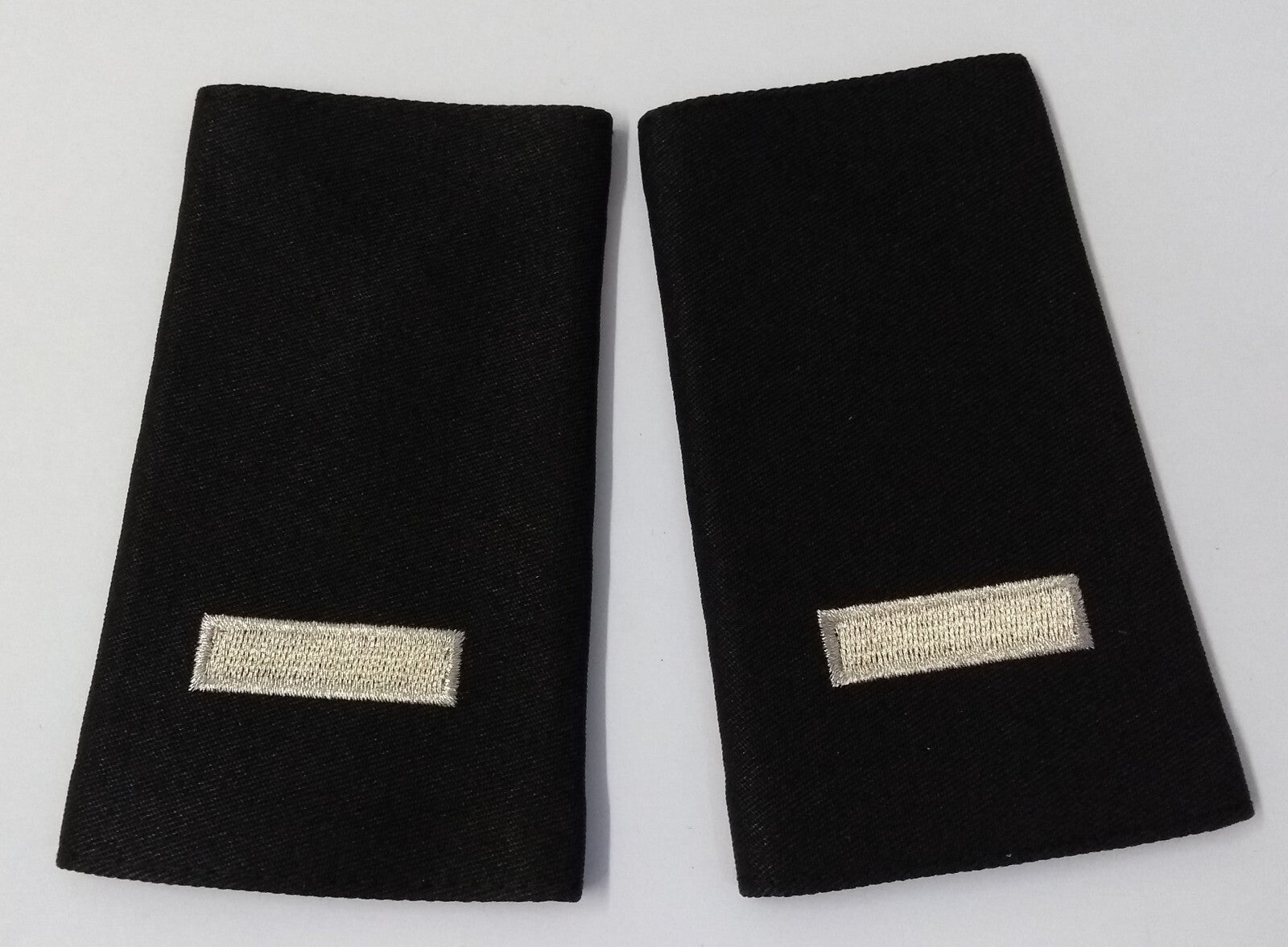 1 Bar Slides British Made Shoulder Rank Sliders Silver Bar on Black 1 Pair