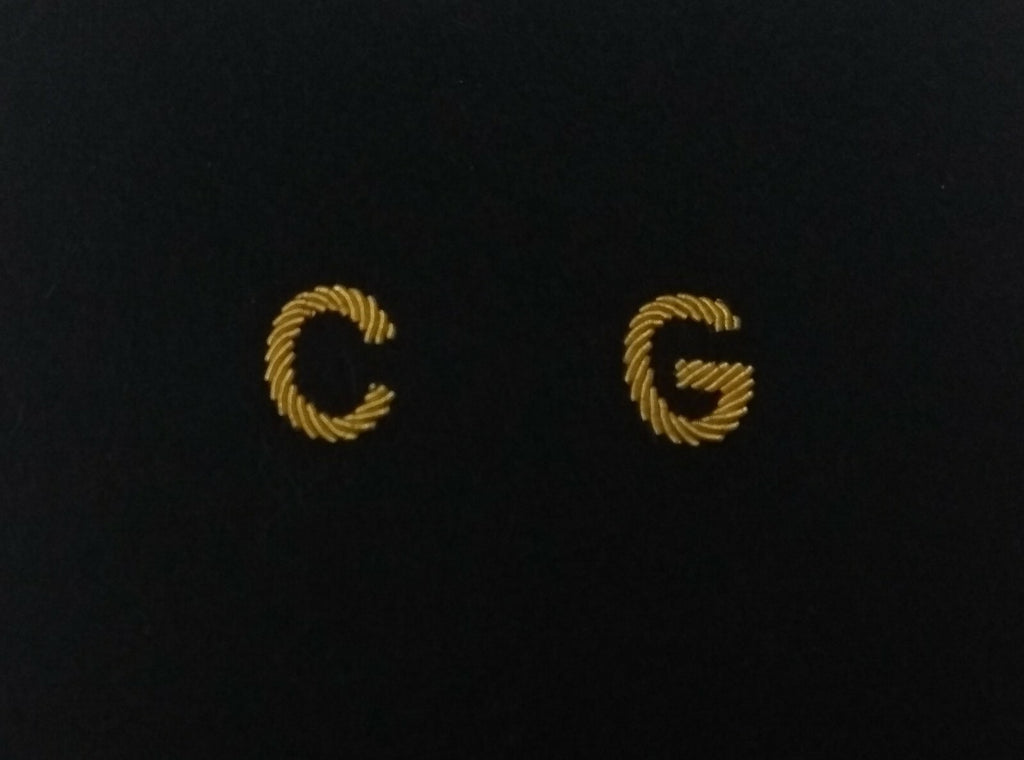 Genuine British Naval Wire Braided Lettering CG Captain of Gun Swatch