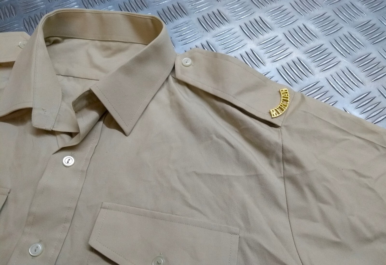 British Army Mercs FAD Shirt No2 Short Sleeves With Q/C Crown and 3 Bar Chevron Collar 41cm